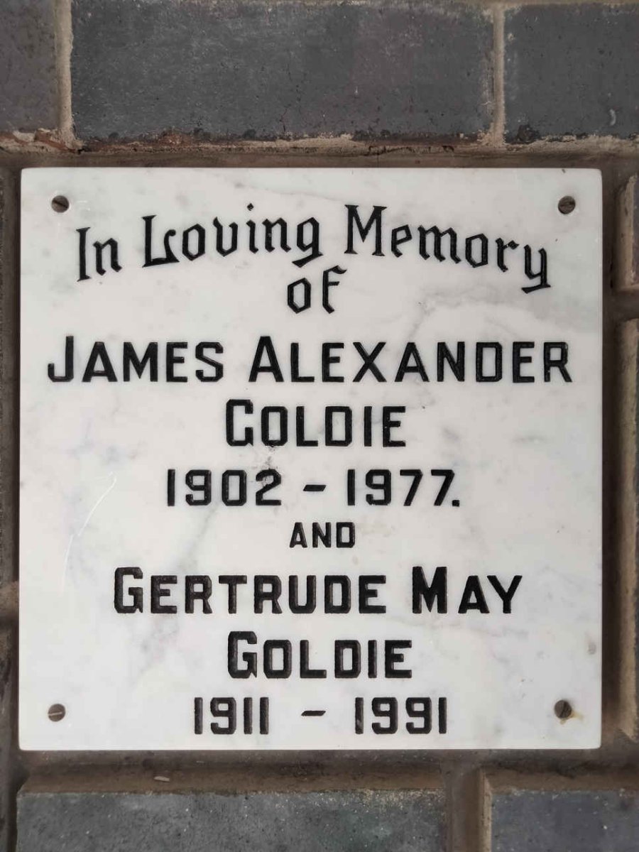 GOLDIE James Alexander 1902-1977 &amp; Gertrude May 1911-1991