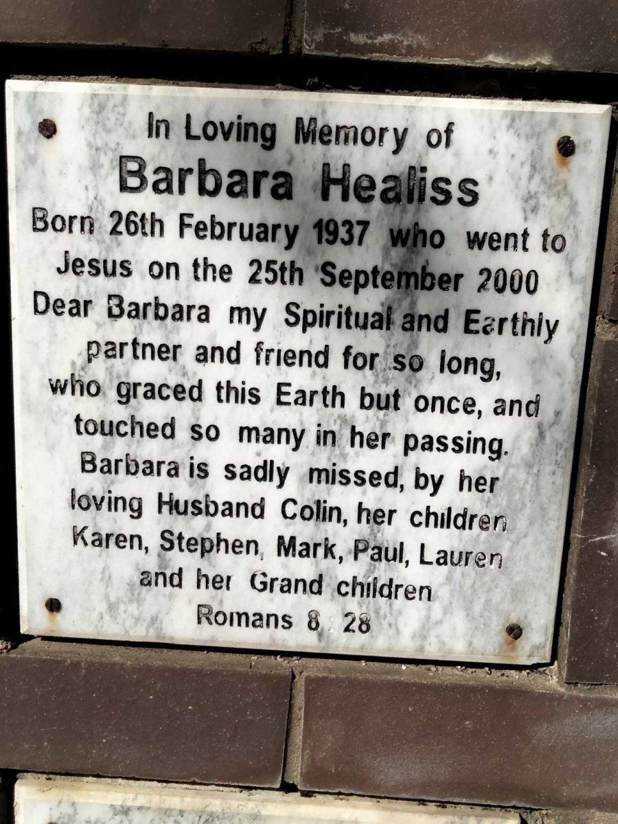HEALISS Barbara 1937-2000