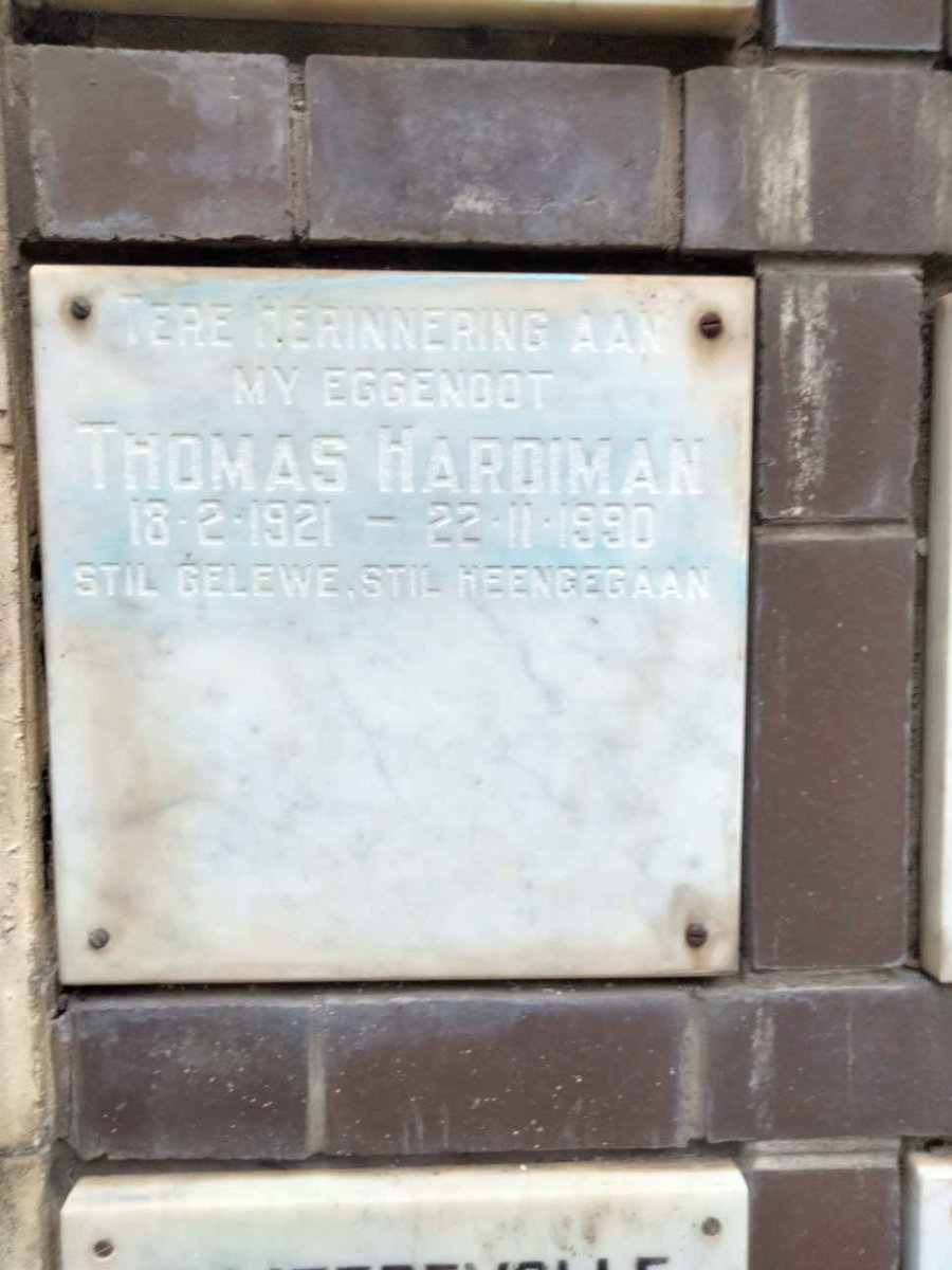 HARDIMAN Thomas 1921-1990