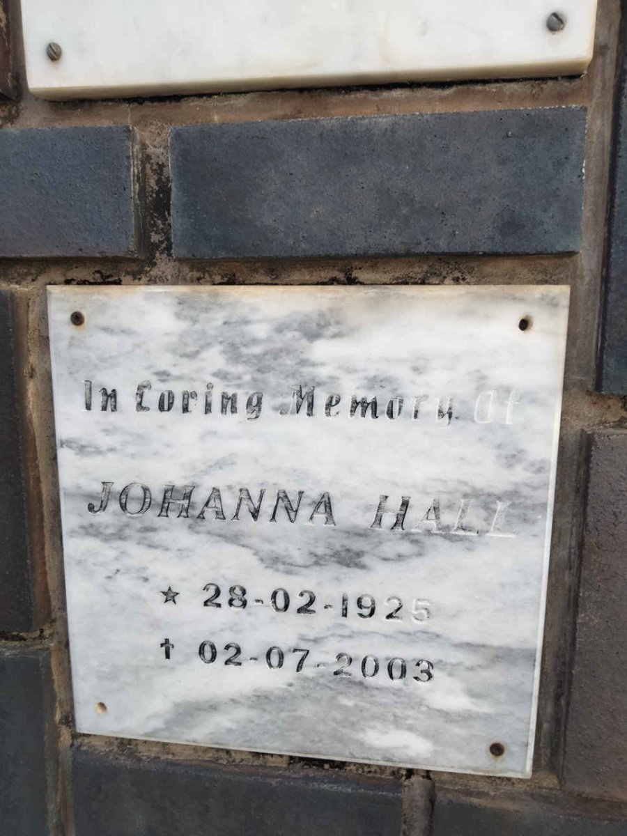 HALL Johanna 1925-2003