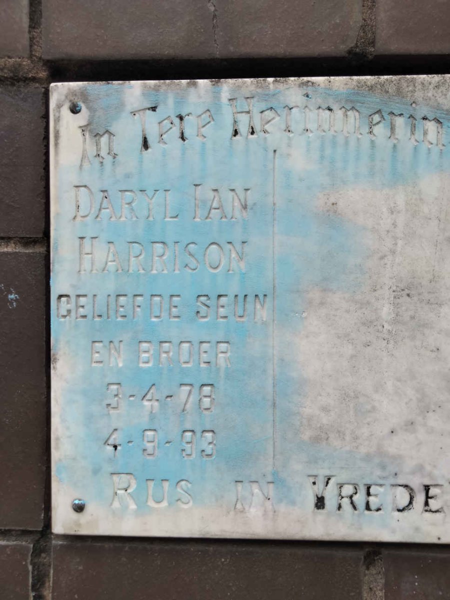HARRISON Daryl Ian 1978-1993