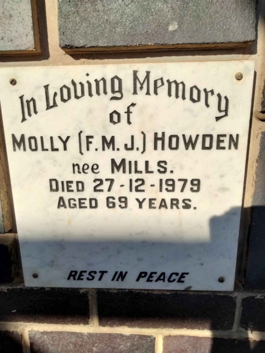 HOWDEN F.M.J. nee MILLS -1979