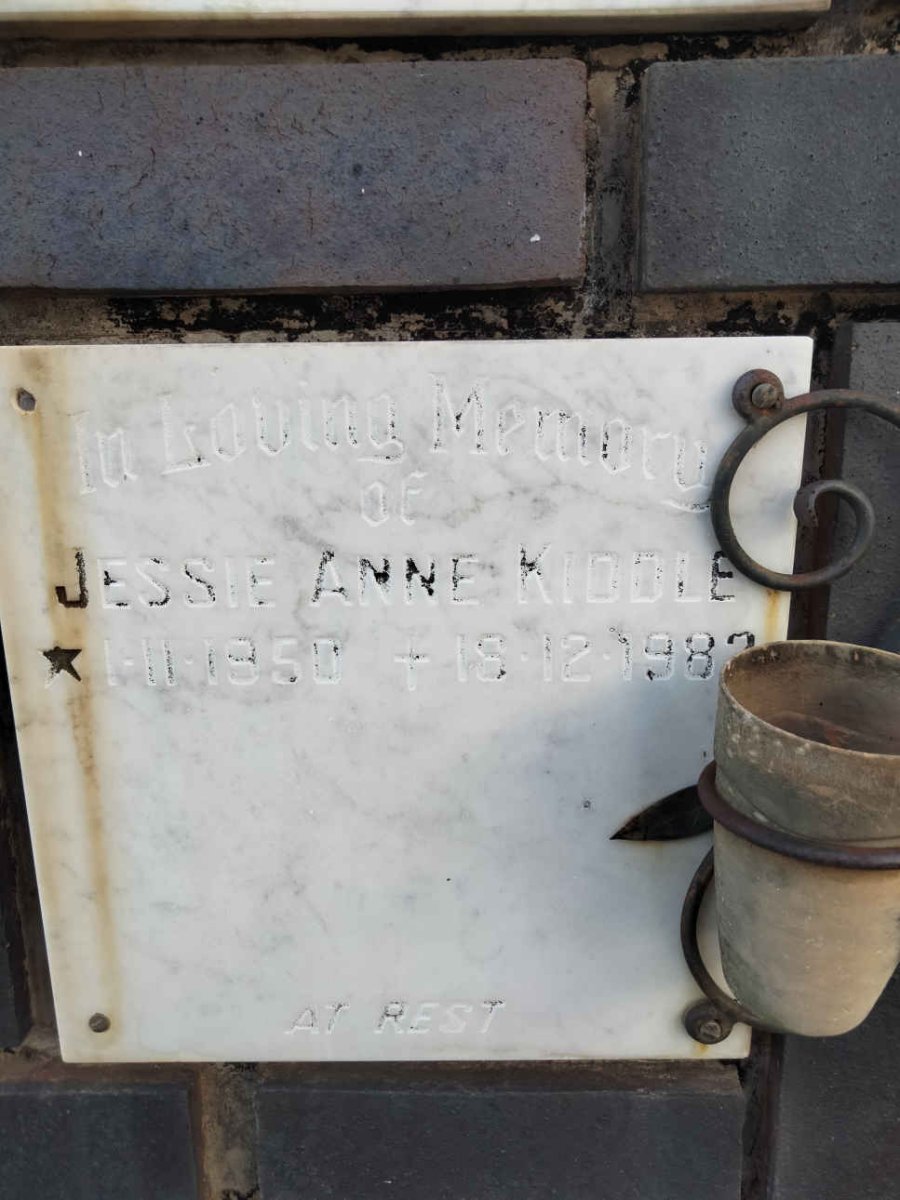 KIDDLE Jessie Anne 1950-198?