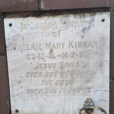 KIRRANE Valerie Mary 1916-1990