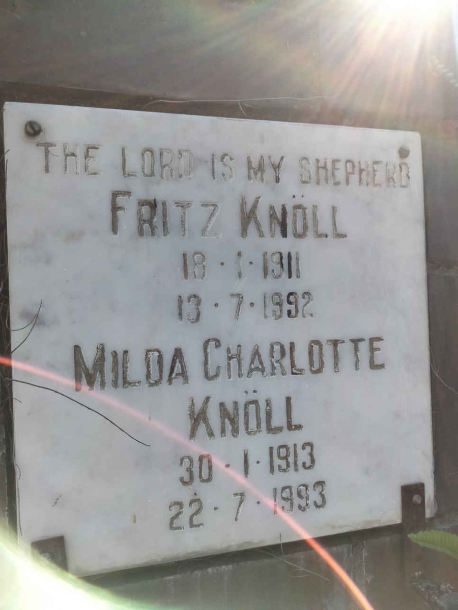 KNOLL Fritz 1911-1992 &amp; Milda Charlotte 1913-1993