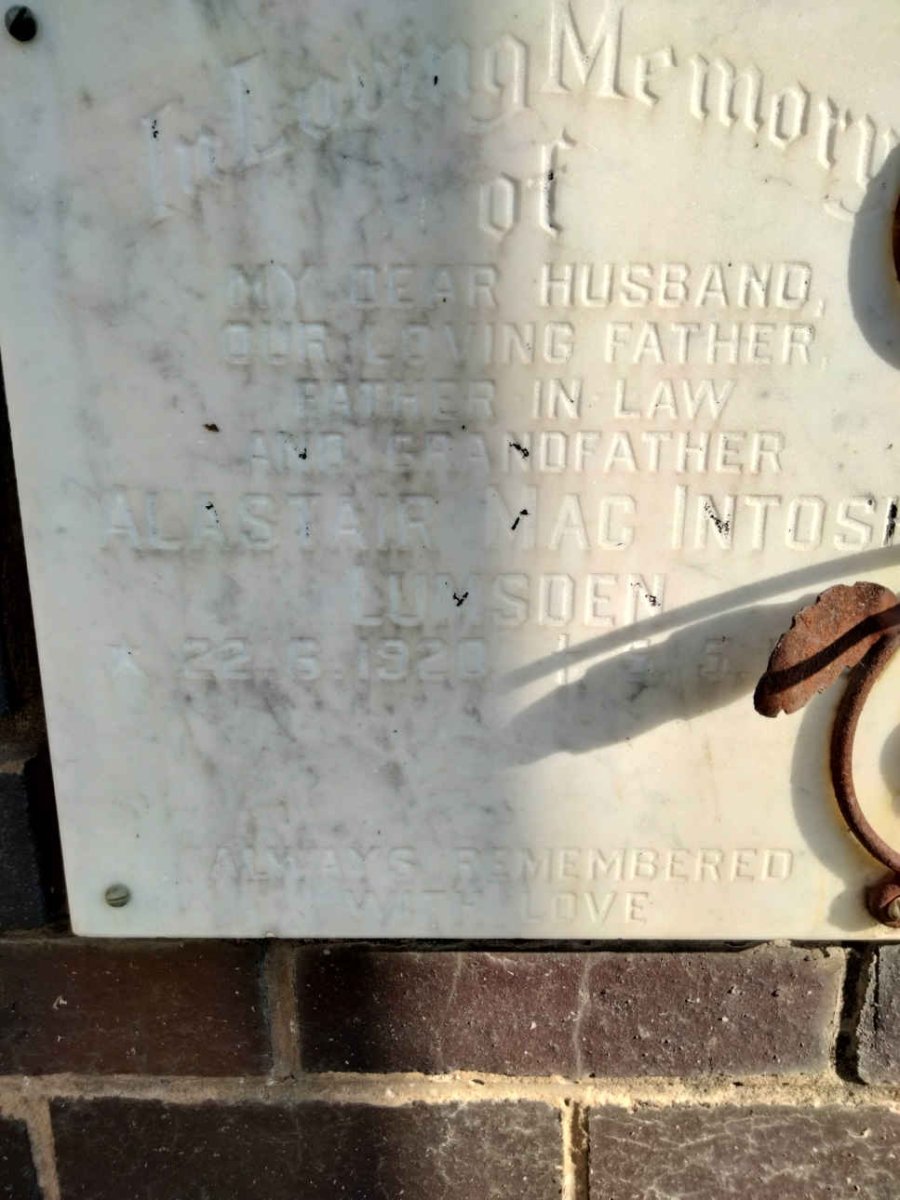 LUMSDEN Alastair Mac Intosh 1920-?