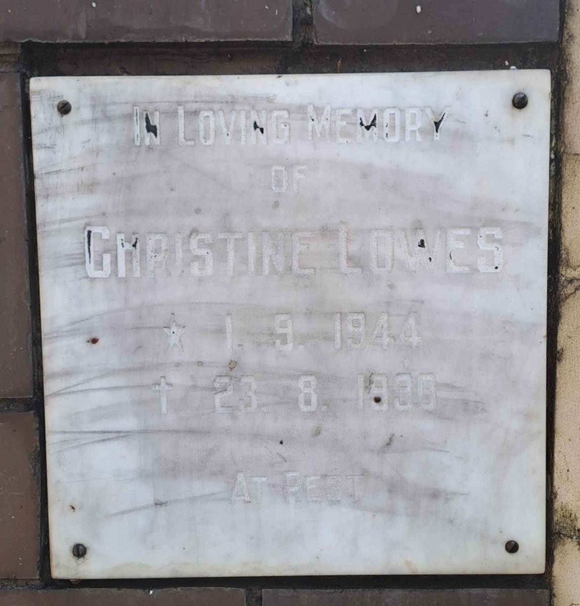 LOWES Christine 1944-1999