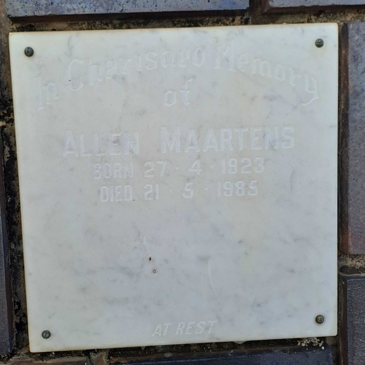 MAARTENS Allen 1923-1985
