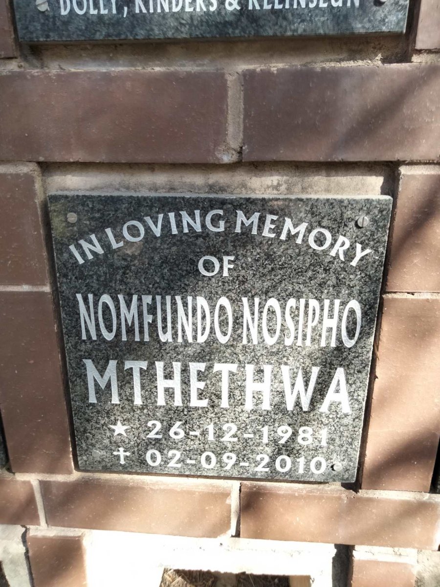 MTHETHWA Nomfundo Nosipho 1981-2010