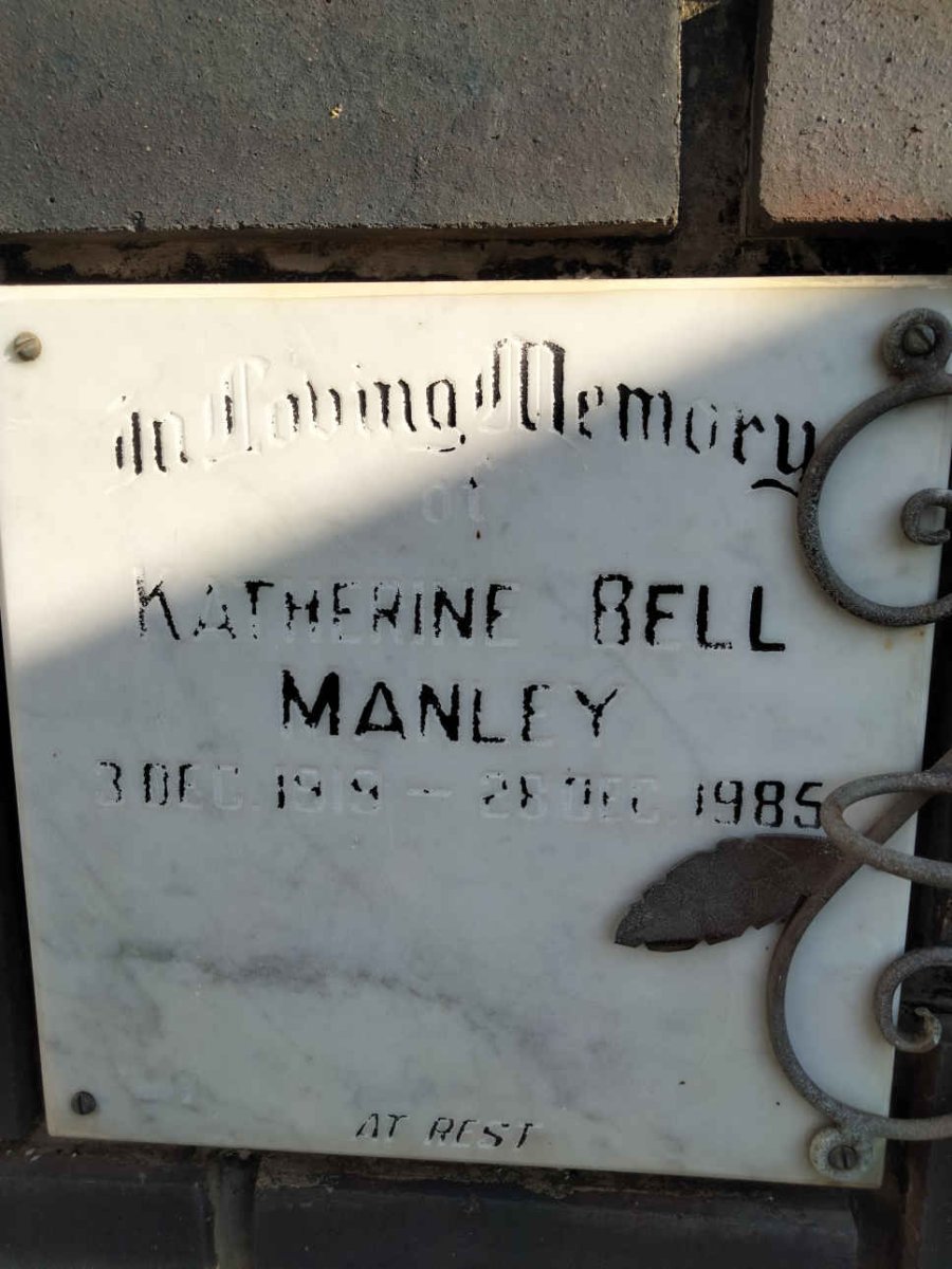 MANLEY Katherine Bell 1919-1985