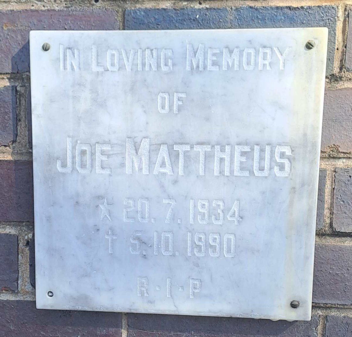 MATTHEUS Joe 1934-1990