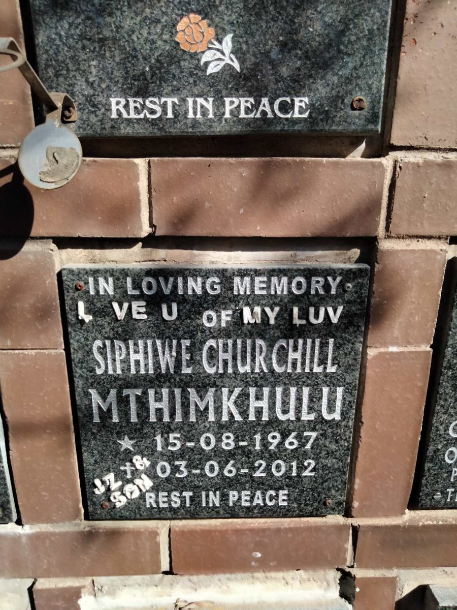 MTHIMKHULU Siphiwe Churchill 1967-2012
