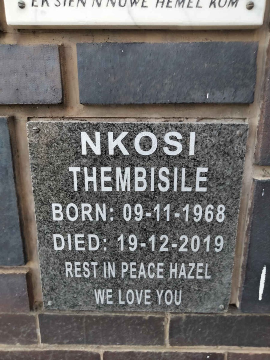 NKOSI Thembisile 1968-2019
