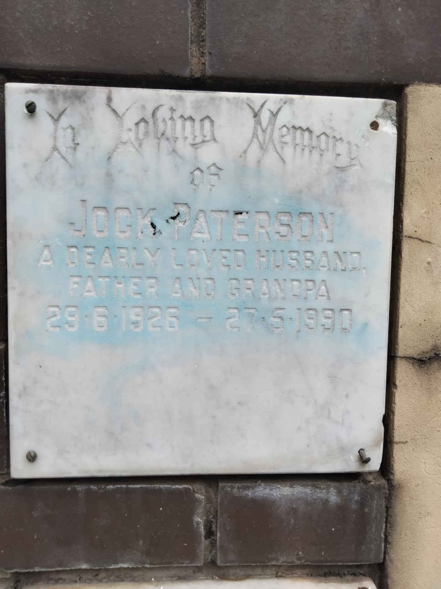 PATERSON Jock 1926-1990