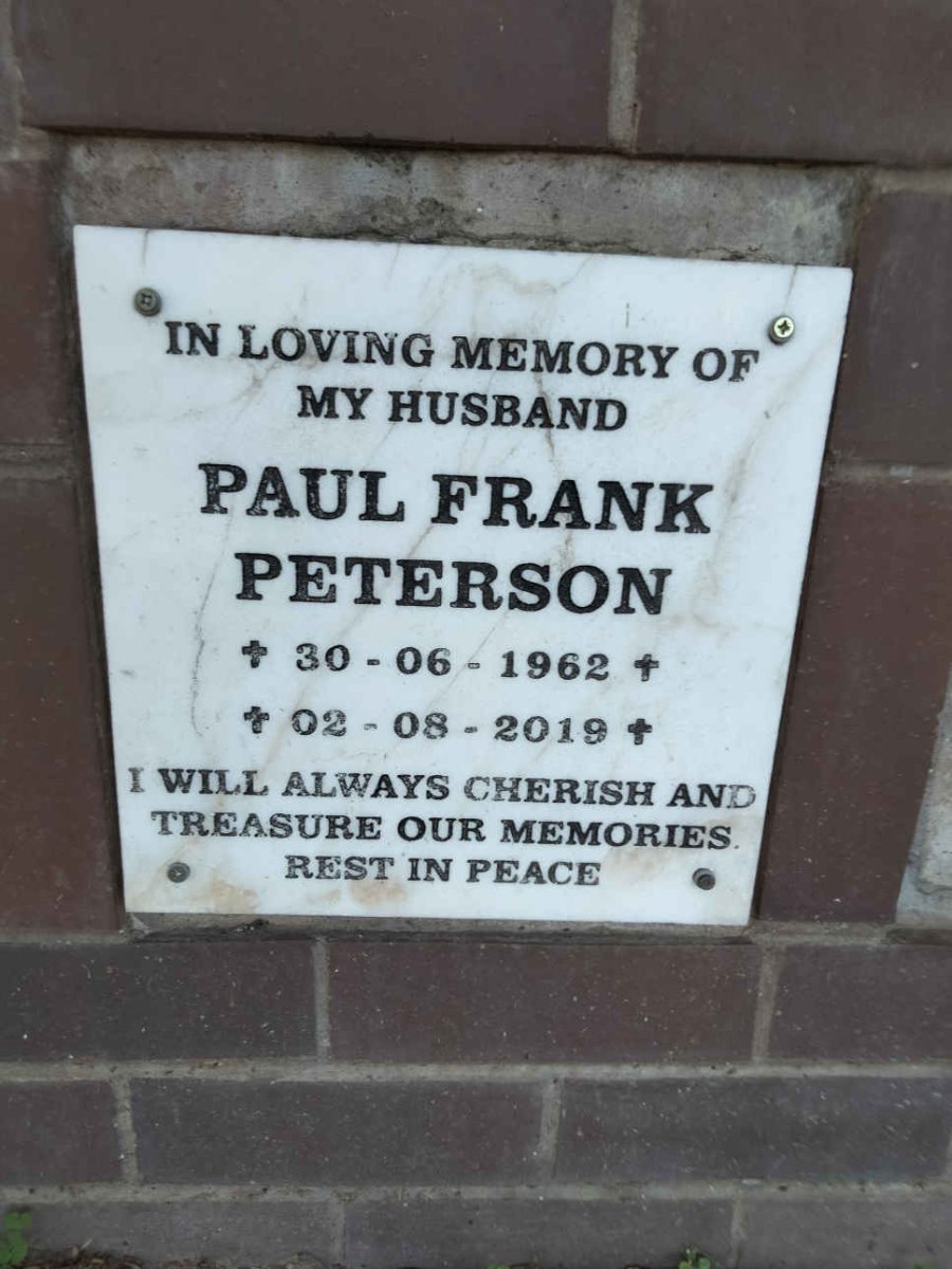 PETERSON Paul Frank 1962-2019