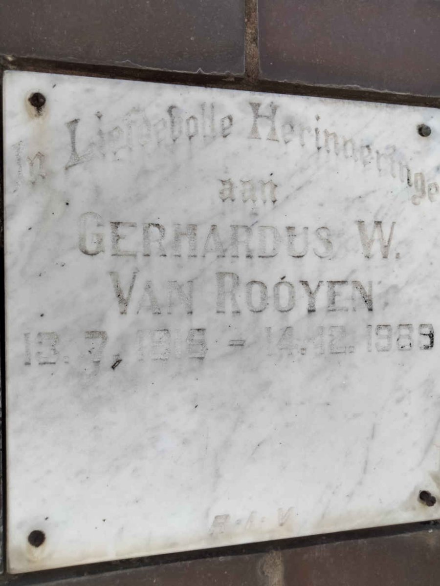 ROOYEN Gerhardus W., van 1915-198?