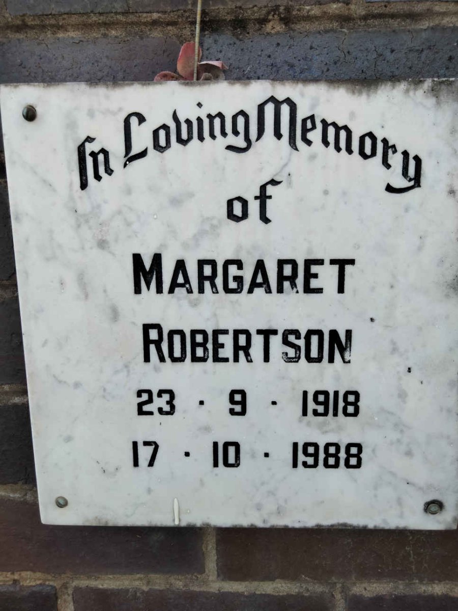 ROBERTSON Margaret 1918-1988