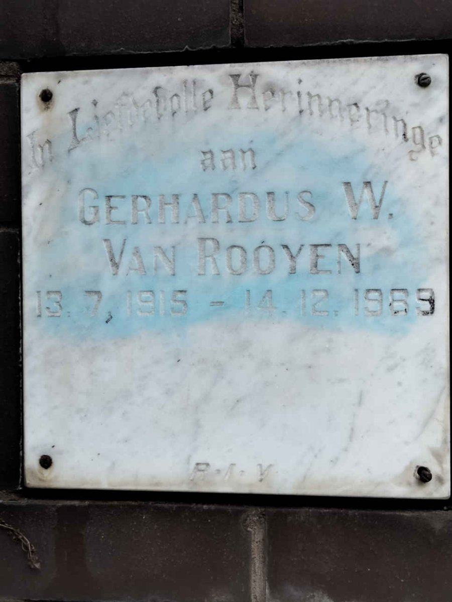 ROOYEN Gerhardus W., van 1915-1989