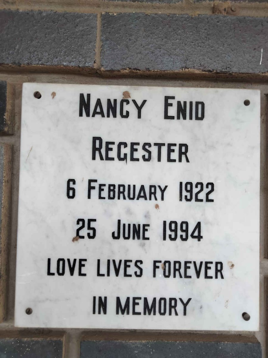REGESTER Nancy Enid 1922-1994