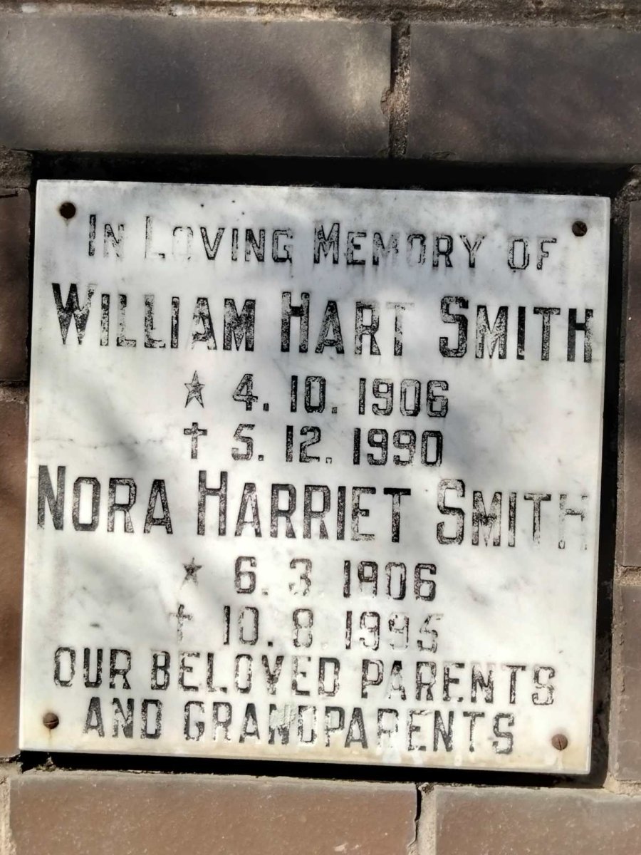 SMITH William Hart 1906-1990 &amp; Nora Harriet 1906-1995