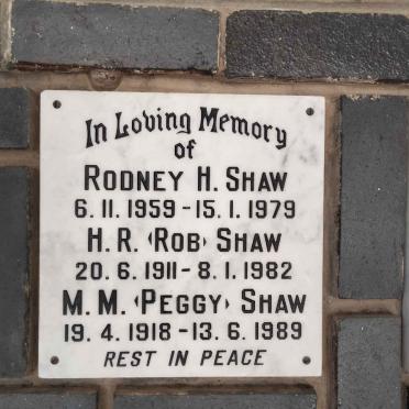 SHAW H.R. 1911-1982 &amp; M.M. 1918-1989 :: SHAW Rodney H. 1959-1979