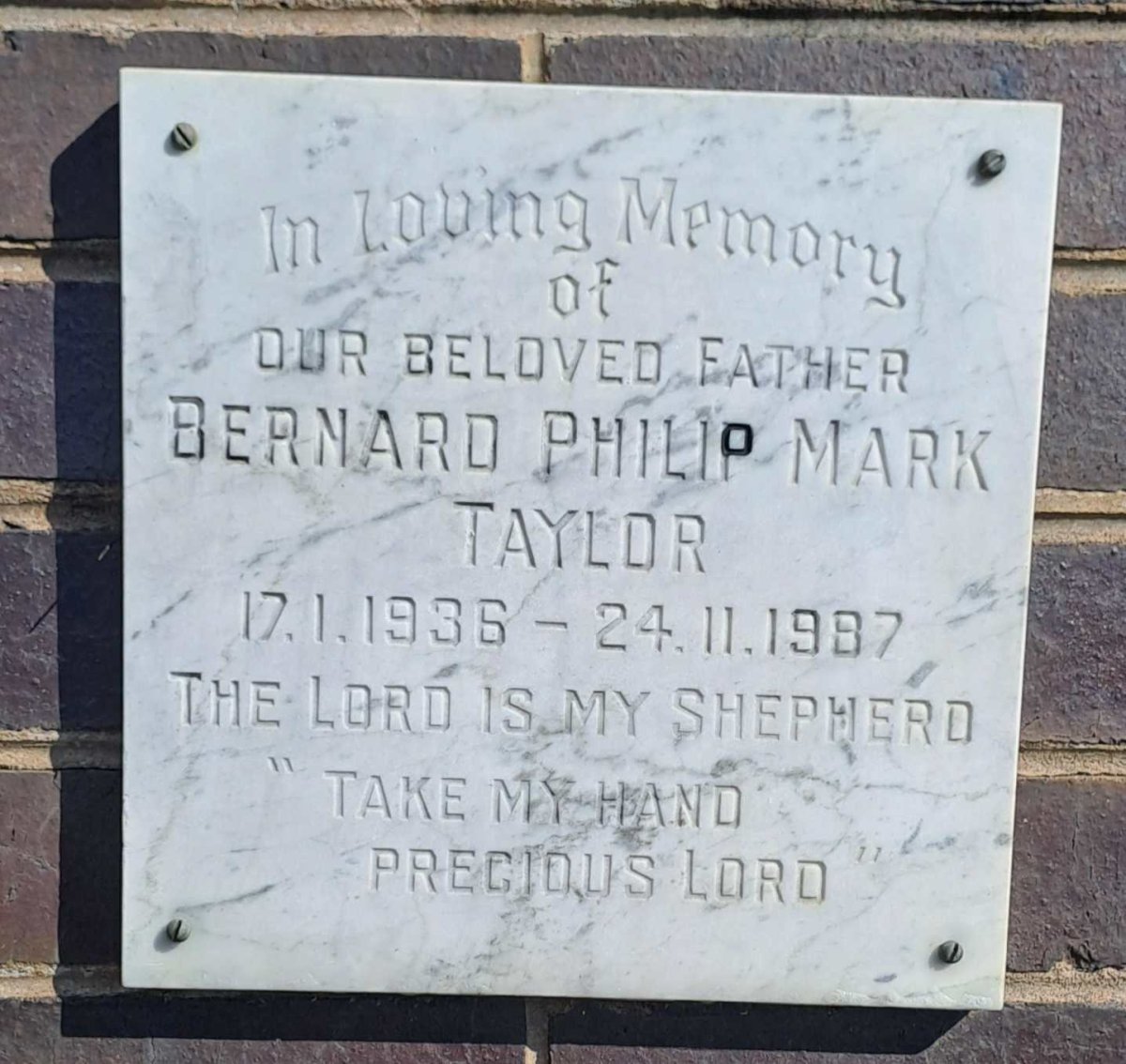 TAYLOR Bernard Philip Mark 1936-1987