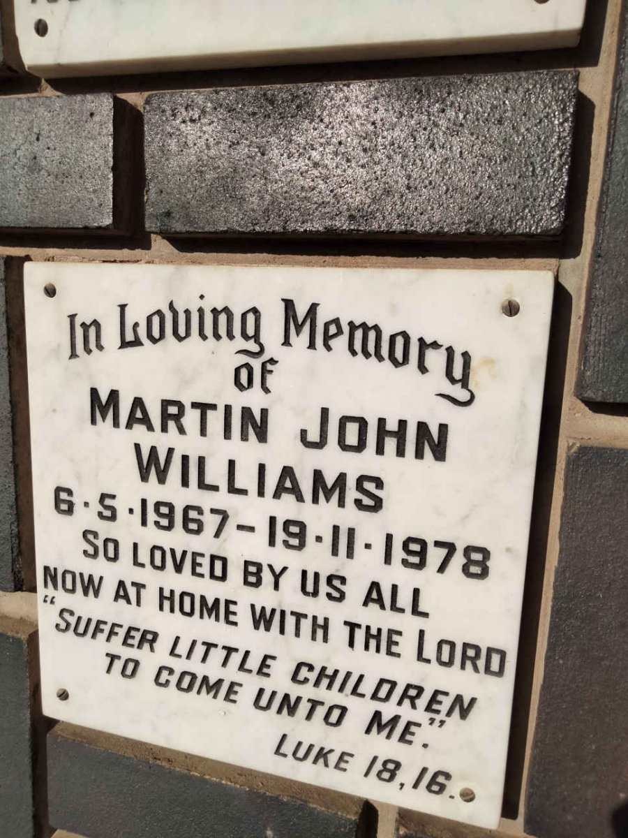 WILLIAMS Martin John 1967-1978