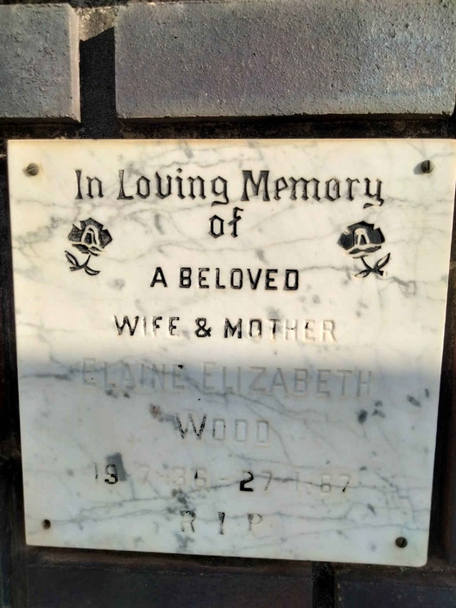 WOOD Elaine Elizabeth 1936-1987
