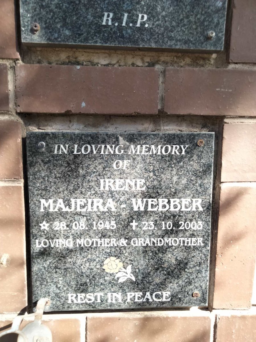 WEBBER Irene Majeira 1945-2003
