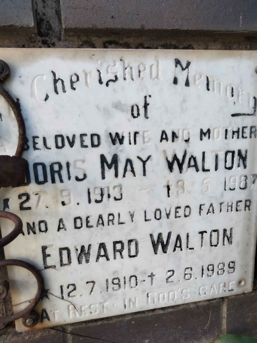 WALTON Edward 1910-1989 &amp; Doris May 1913-1987