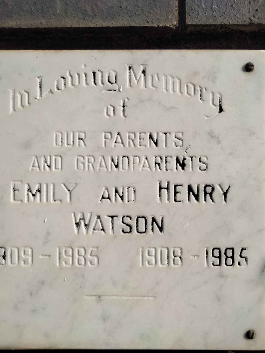 WATSON Henry 1908-1985 &amp; Emily 1909-1985