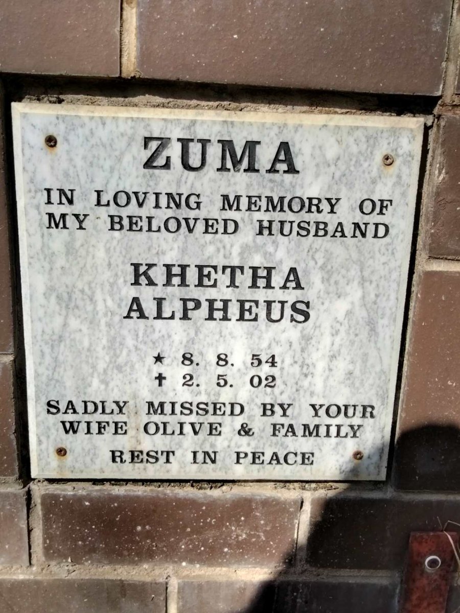 ZUMA Khetha Alpheus 1954-2002