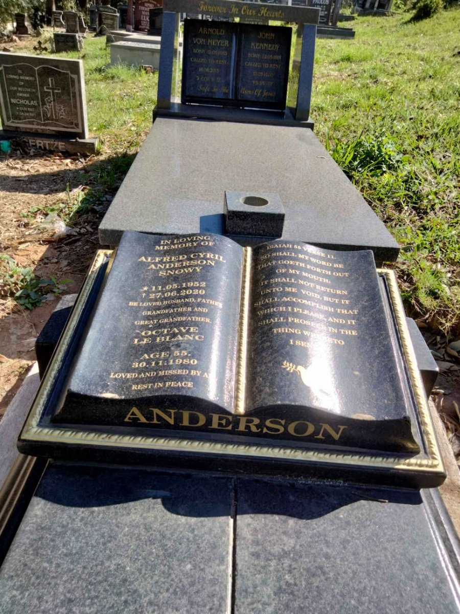 ANDERSON Alfred Cyril 1952-2020 :: ANDERSON Octave le Blanc -1980