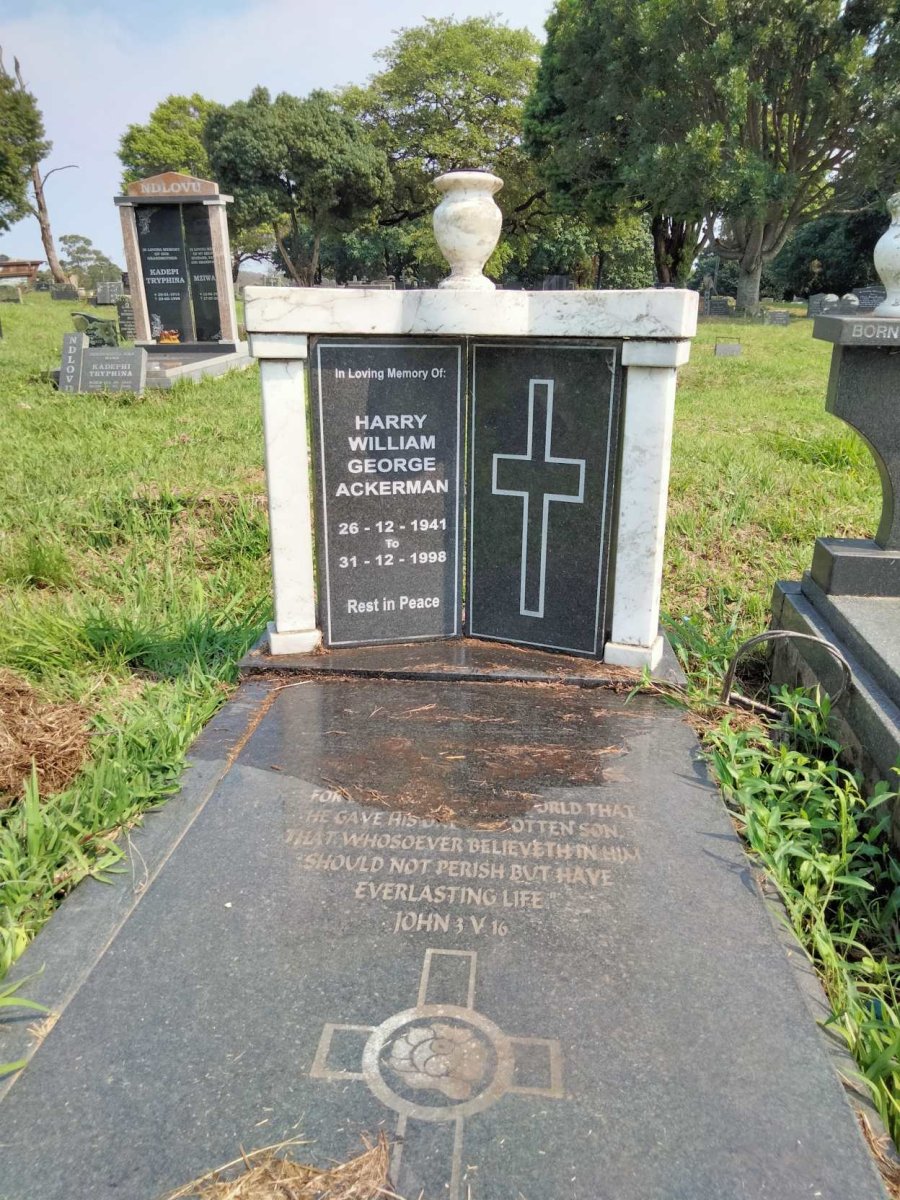 ACKERMAN Harry William George 1941-1998