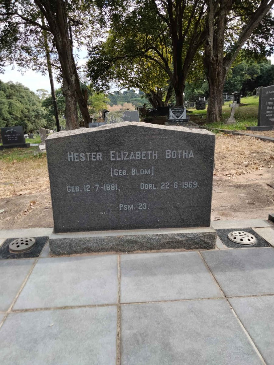 BOTHA Hester Elizabeth nee BLOM 1881-1969