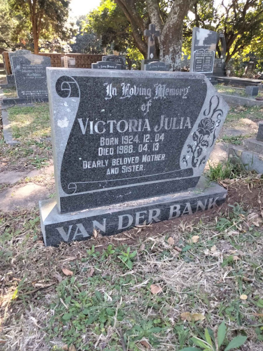 BANK Victoria Julia, van der 1924-1988