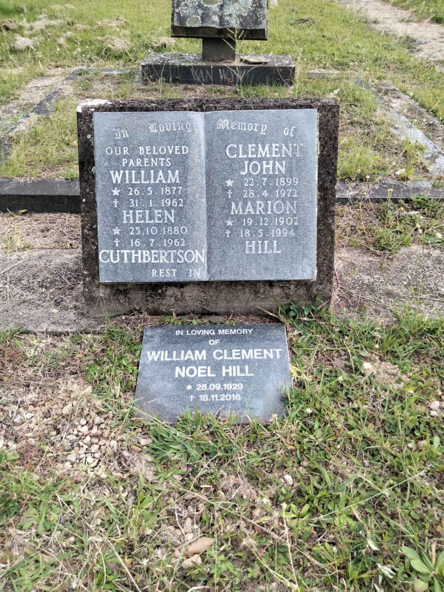 CUTHBERTSON William 1877-1962 &amp; Helen 1880-1962 :: HILL Clement John 1899-1972 &amp; Marion 1902-1994