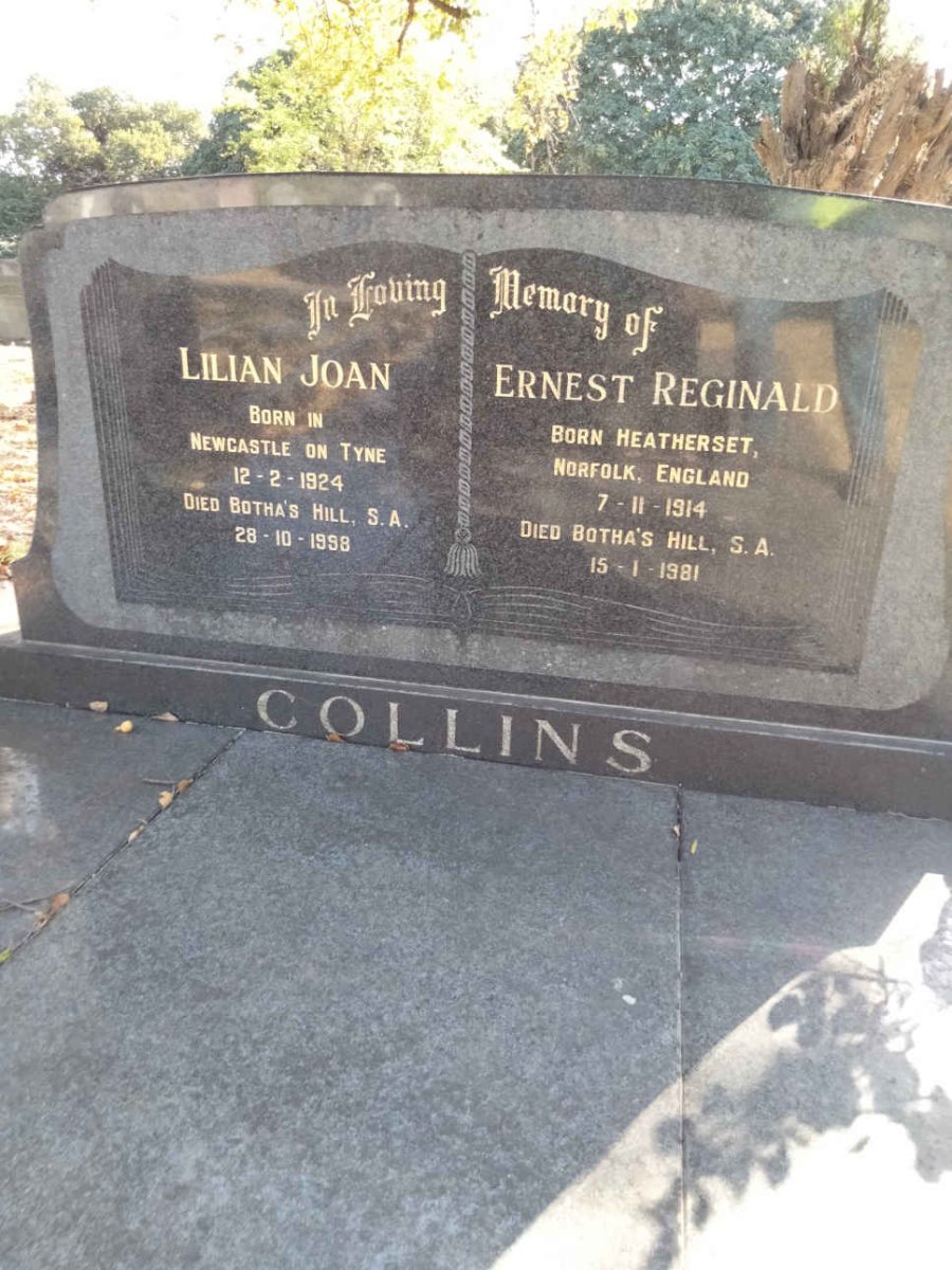 COLLINS Ernest Reginald 1914-1981 &amp; Lilian Joan 1924-1998