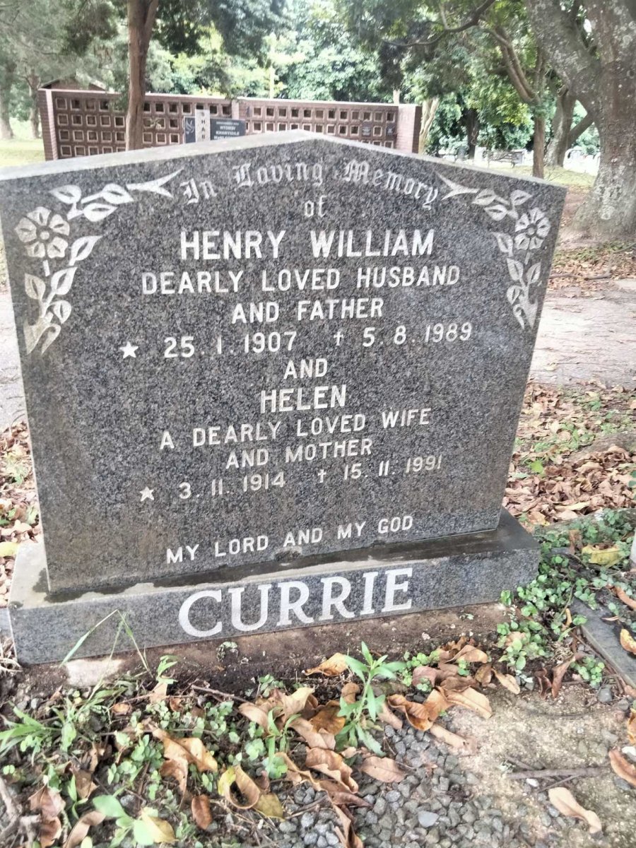 CURRIE Henry William 1907-1989 &amp; Helen 1914-1991