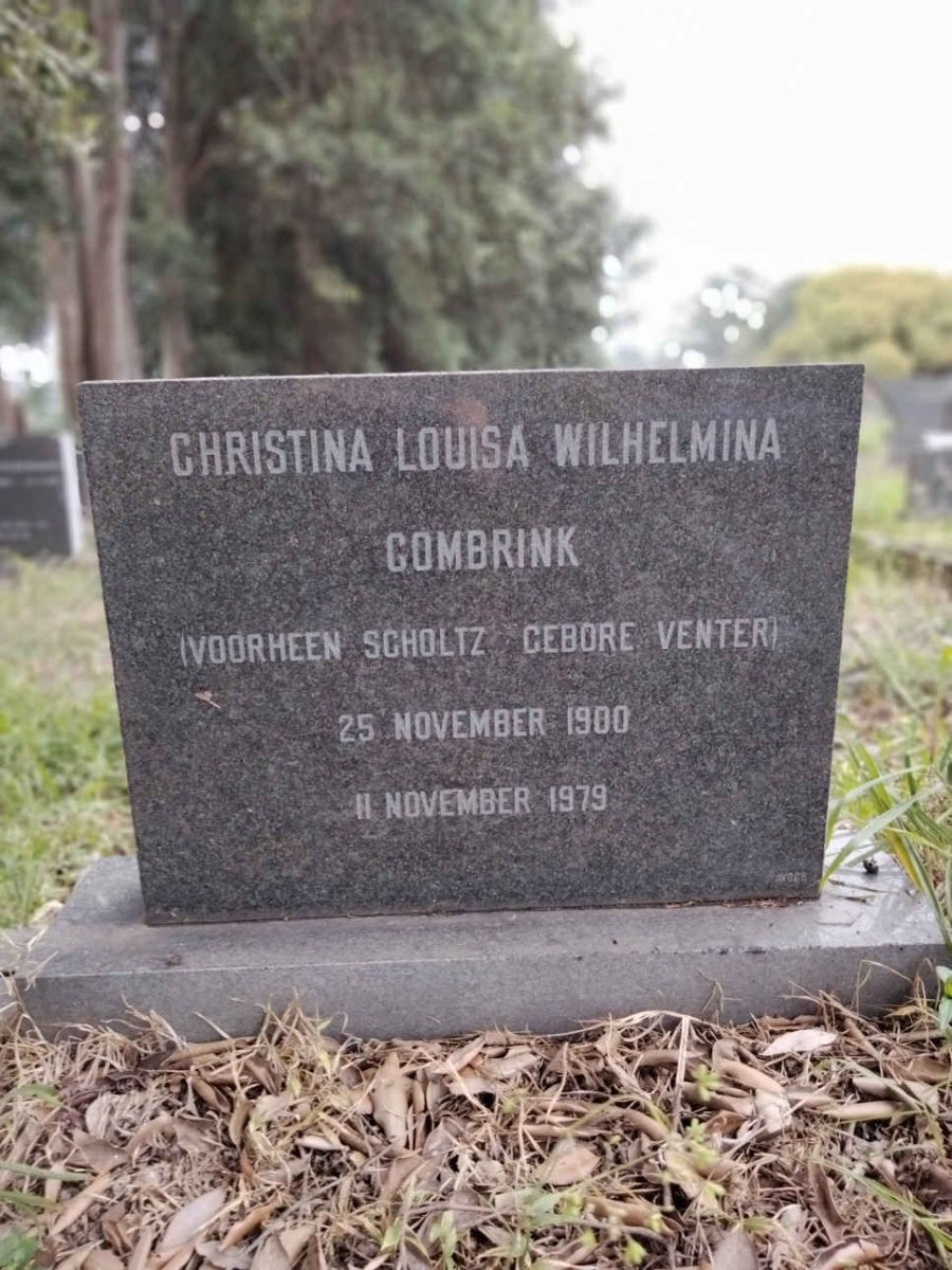 COMBRINK Christina Louisa Wilhelmina voorheen SCHOLTZ nee VENTER 1900-1979