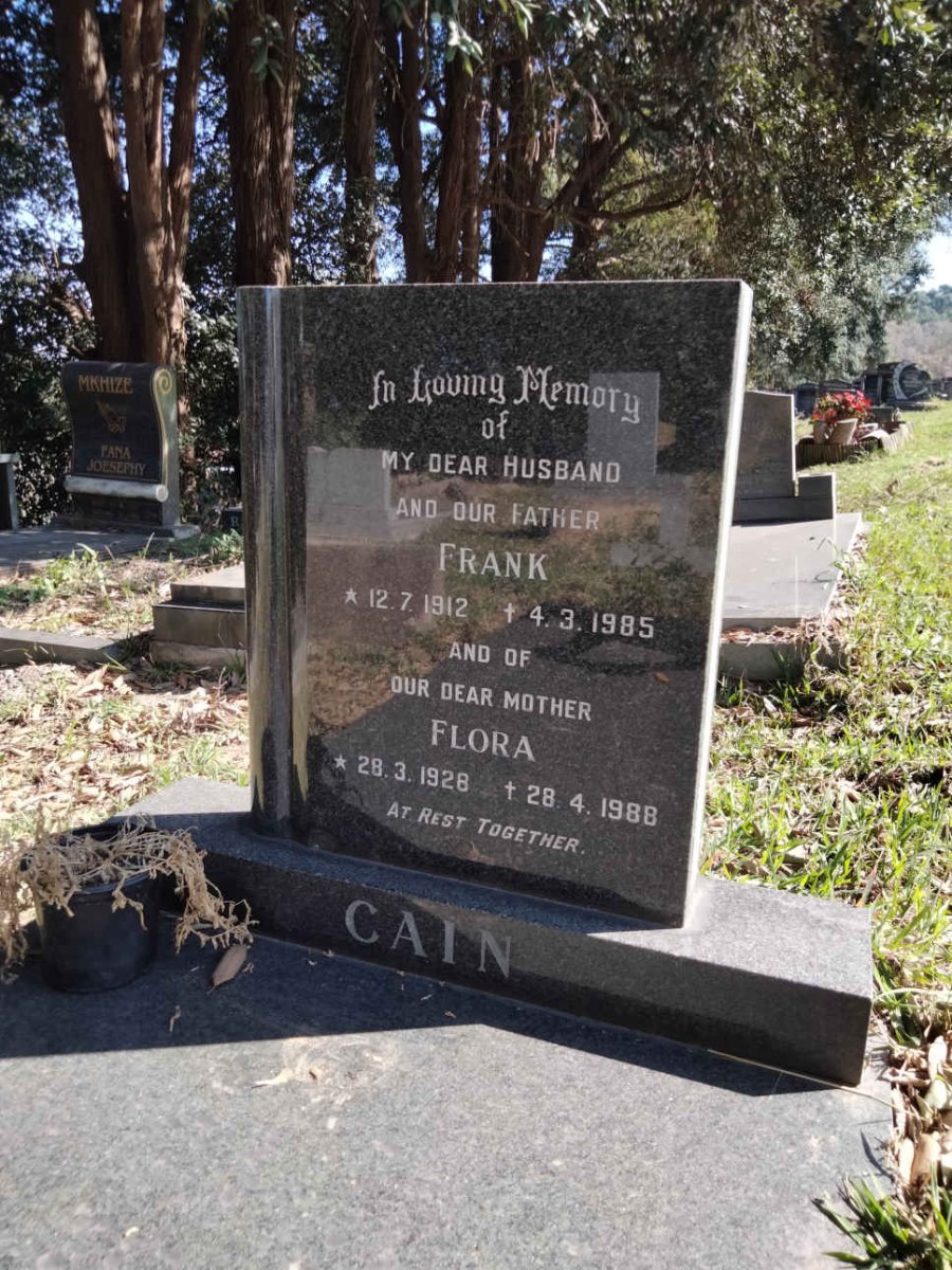 CAIN Frank 1912-1985 &amp; Flora 1928-1988