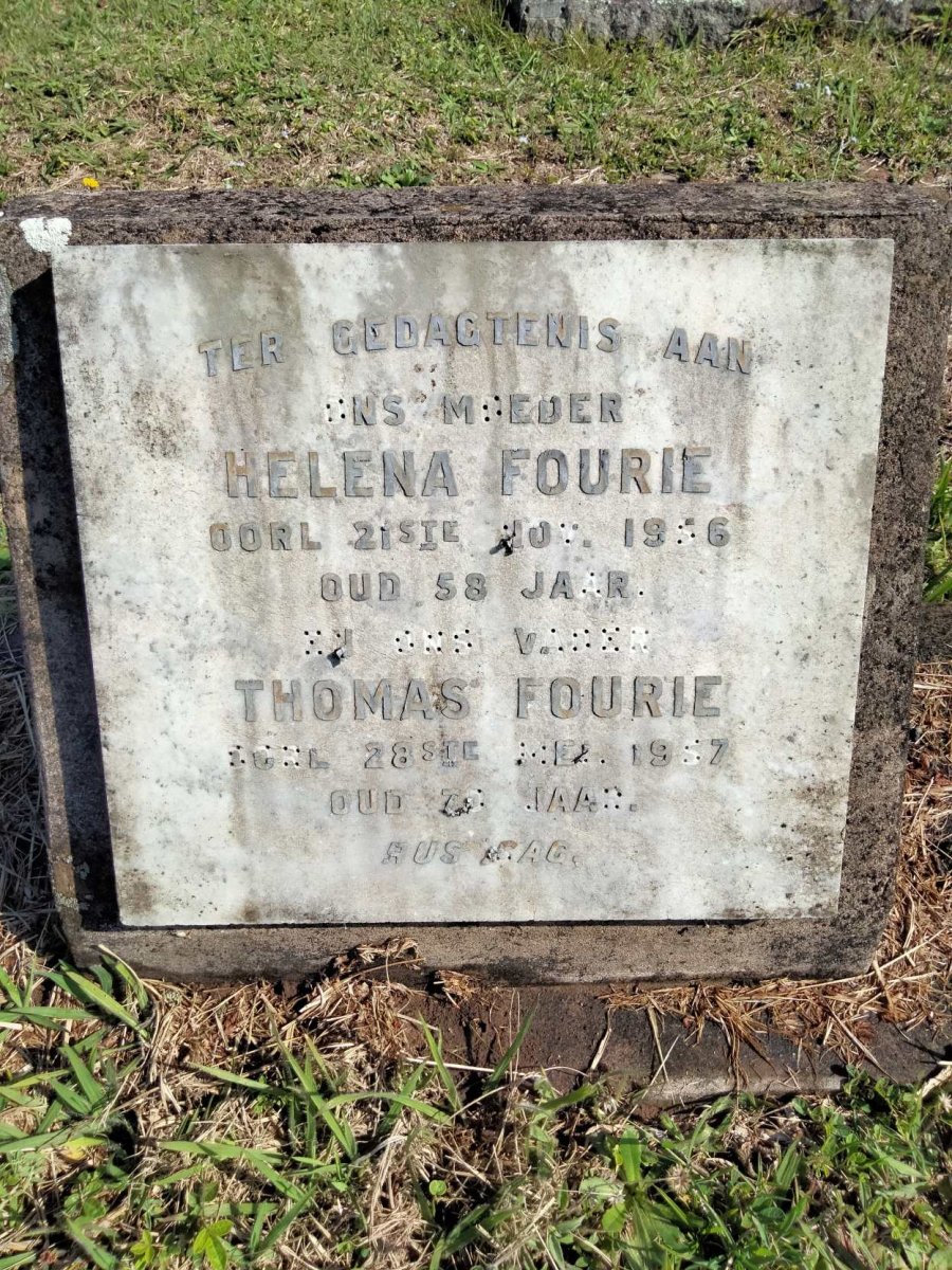 FOURIE Thomas -1957 &amp; Helena -1956