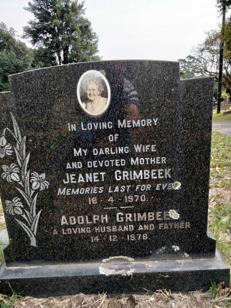 GRIMBEEK Adolph -1978 &amp; Jeanet -1970