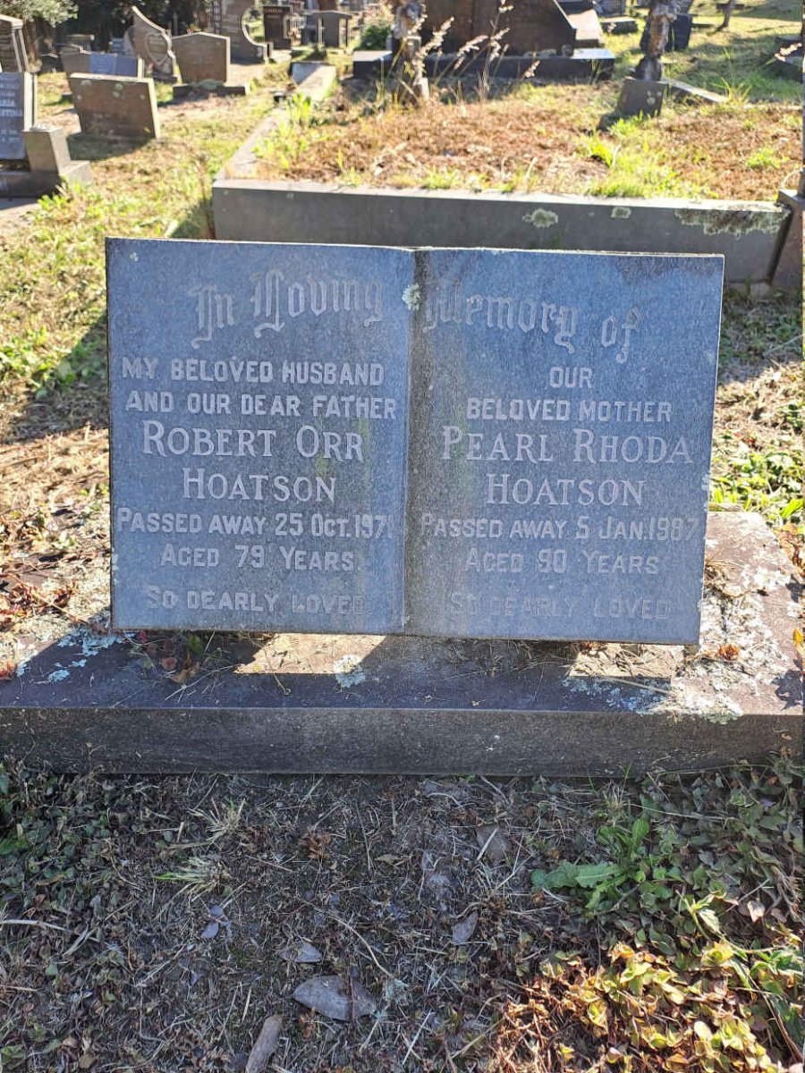 HOATSON Robert Orr -1971 & Pearl Rhoda -1987