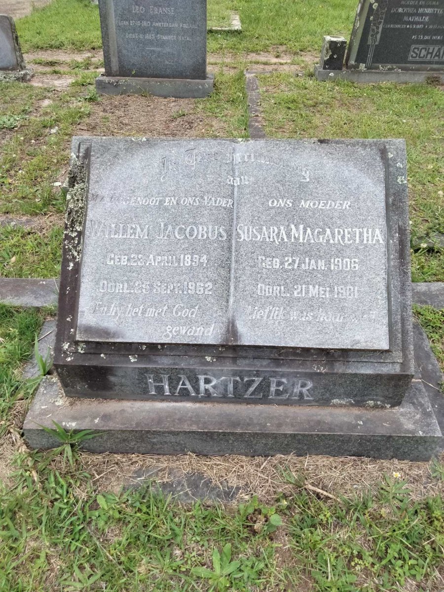 HARTZER Willem Jacobus 1894-1962 &amp; Susara Magaretha 1906-1961
