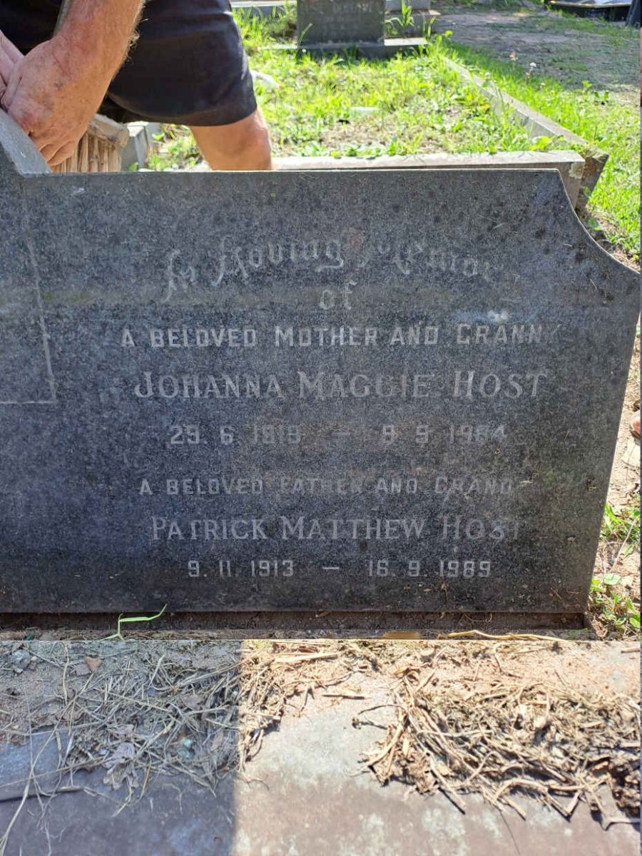 HOST Patrick Matthew 1913-1989 & Johanna Maggie 1919-1984