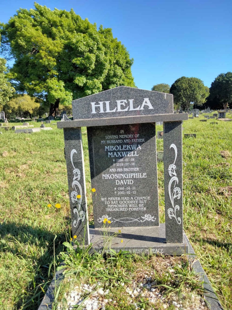 HLELA Mbolekwa Maxwell 1959-2019 & Nkosingiphile David 1966-2002