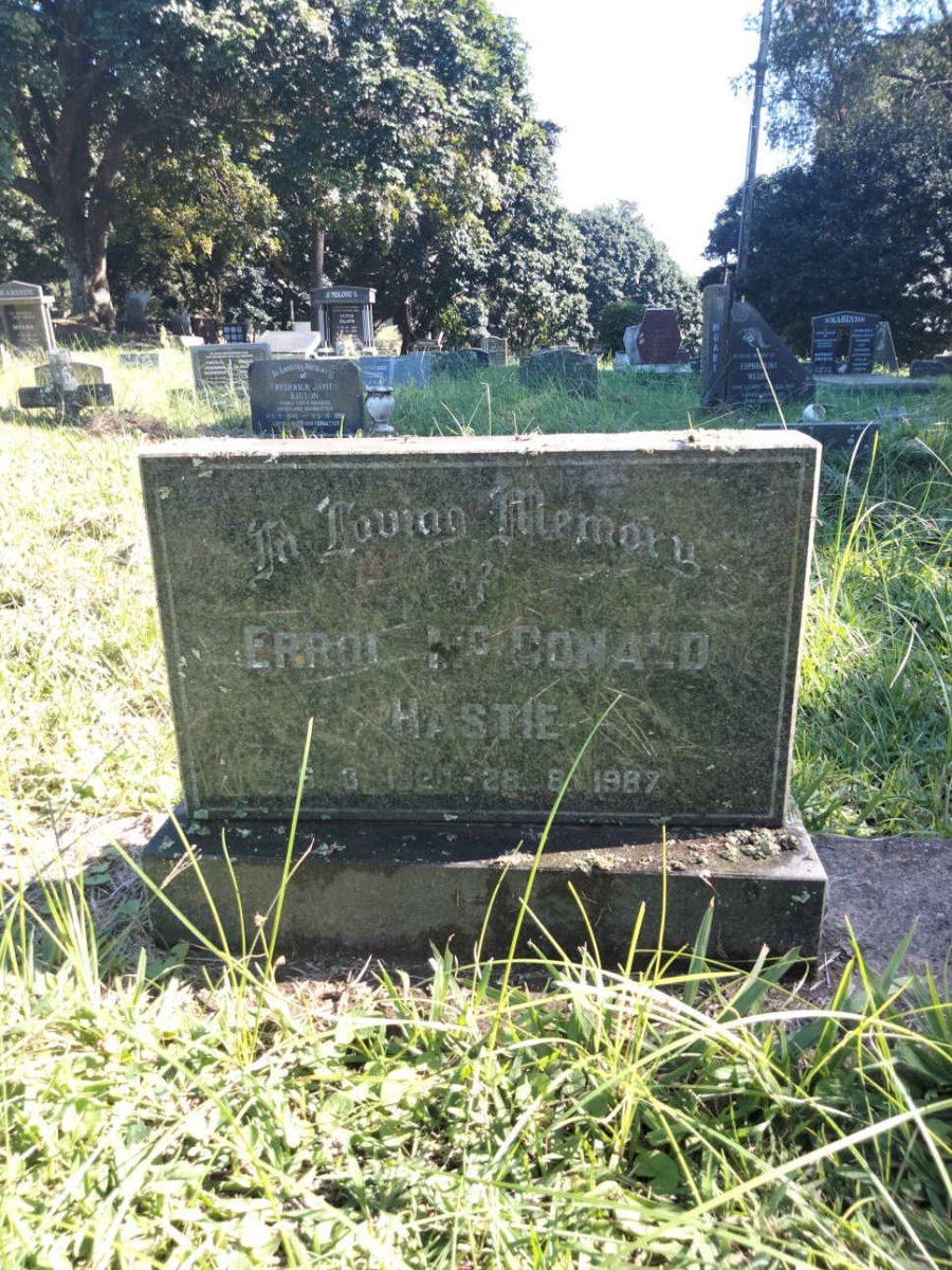 HASTIE Errol McDonald 1920-1987