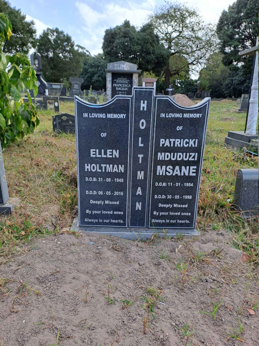 HOLTMAN Ellen 1949-2016 & MSANE Patricki Mduduzi 1954-1998