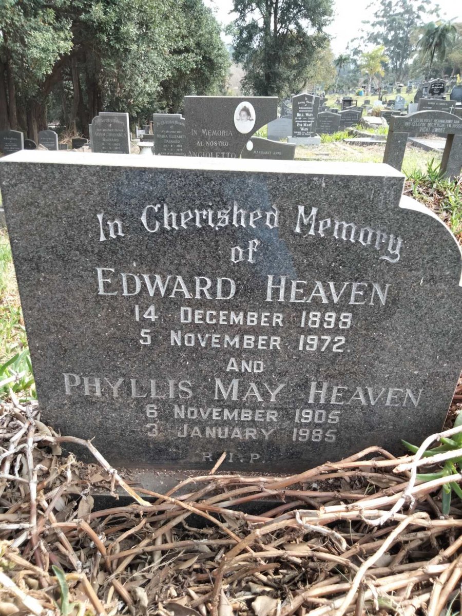 HEAVEN Edward 1898-1972 &amp; Phyllis May 1905-1985